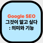 Google SEO, 그것이 알고 싶다: 의미와 기능